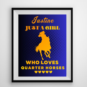 Affiche Blue Custom Name Just a Girl Who Loss Horses