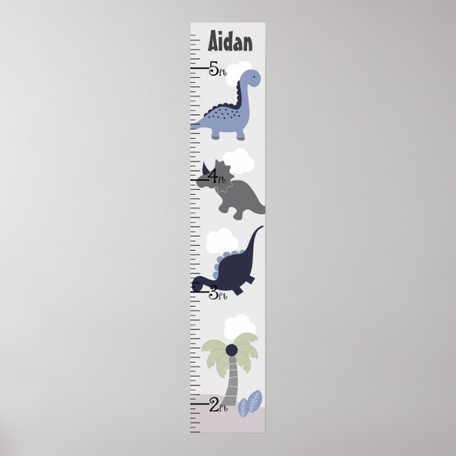 Affiche Blue Dinosaur Adventure Growth Chart Gardez à 8x44 (Devant)