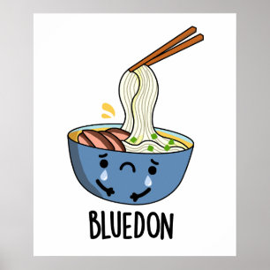Affiche Blue-don Funny Udon Pun