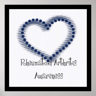 Affiche Blue Dotted Heart - Rheumatoid Arthritis Awareness