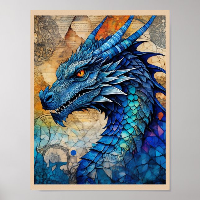 Affiche Blue Dragon Ready to Frame Art Print (Devant)
