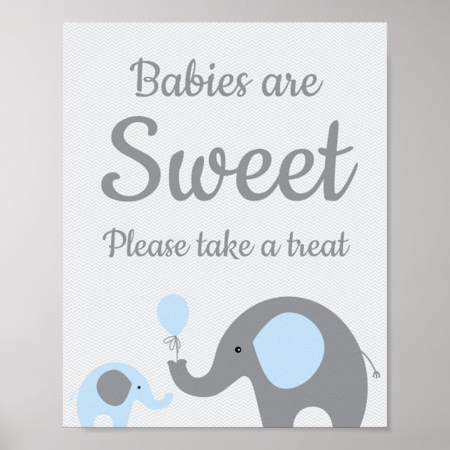 Affiche Blue Elephant Babes are Sweet Please Take a Treat (Devant)