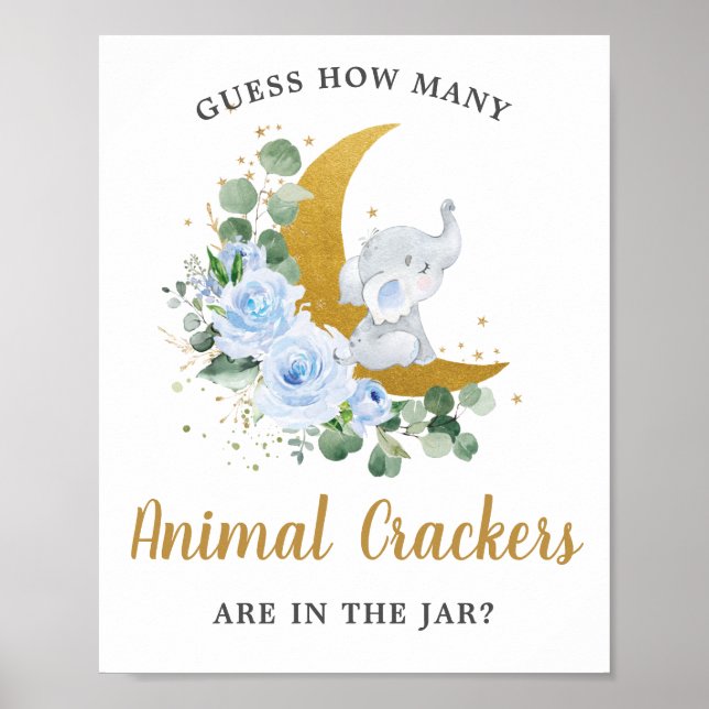 Affiche Blue Elephant Moon Devine Combien De Crackers Anim (Devant)