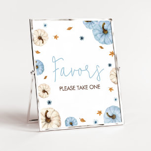 Affiche Blue Fall Citrouille Baby shower Faveurs