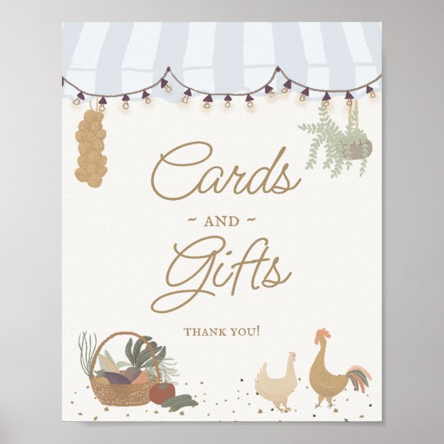 Affiche Blue Farmers Market Farm Cartes et cadeaux frais (Devant)