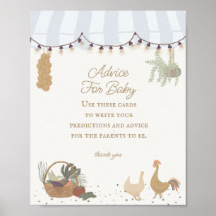 Affiche Blue Farmers Market Farm Conseil frais pour bébé