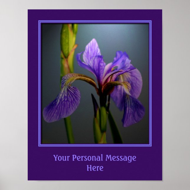 Affiche Blue Flag Iris Flower Personalized (Devant)