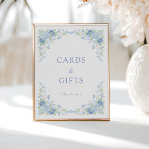 Blue Floral Bridal Tea Party Welcome