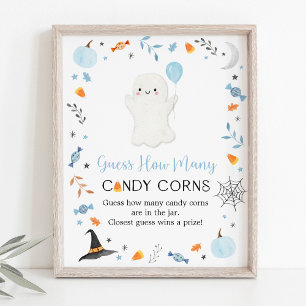Affiche Blue Ghost Halloween Devinez Combien De Jeu