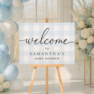 Affiche Blue Gingham Welcome Sign