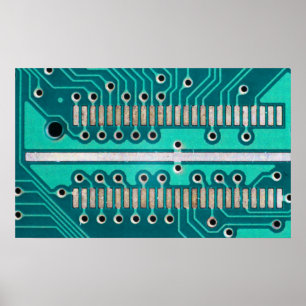 Affiche Blue Green Circuit Board - Photographie électroniq