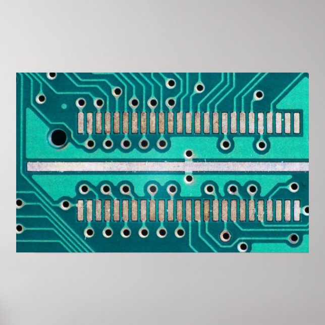 Affiche Blue Green Circuit Board - Photographie électroniq (Devant)