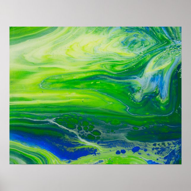 Affiche Blue Green Seascape Acrylique pour l'art (Devant)
