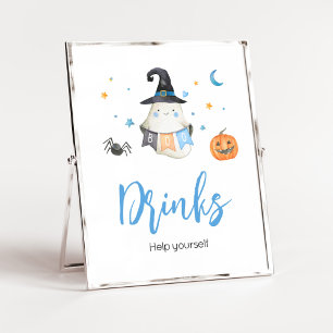 Affiche Blue Halloween Ghost Little Boo Boo Baby shower Bo