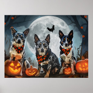 Affiche Blue Heeler Halloween Épouvantable