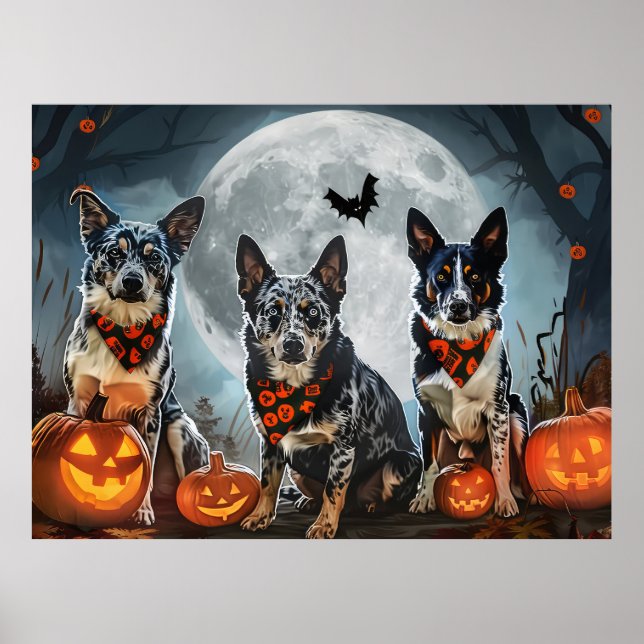 Affiche Blue Heeler Halloween Épouvantable (Devant)