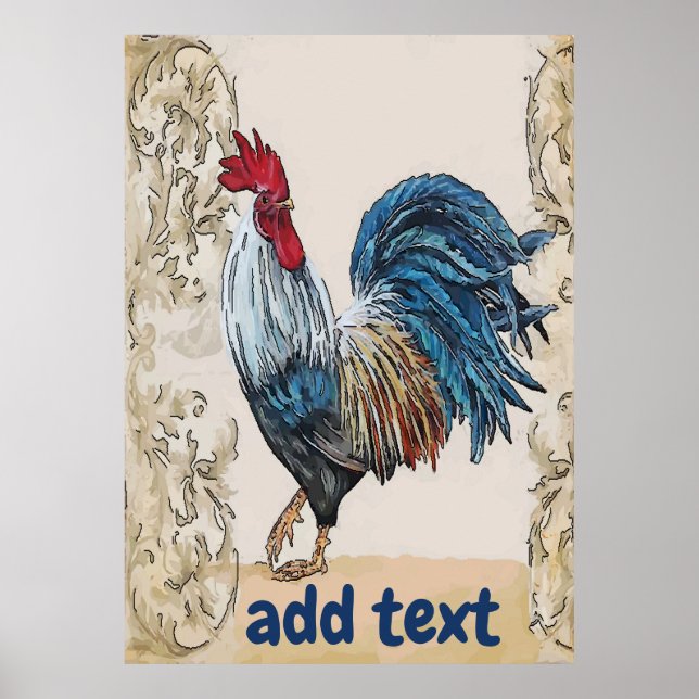 Affiche Blue Hens, Modifier l'affiche de texte (Devant)