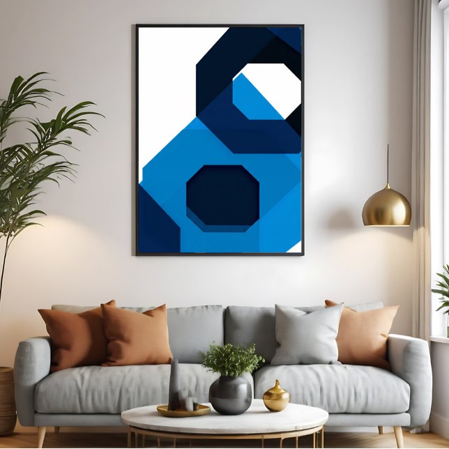 Affiche Blue Hexagon Art (Créateur téléchargé)