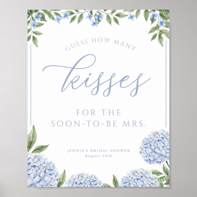 Affiche Blue Hydrangea Devine Combien De Baisers Jeu De Do (Devant)