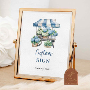 Affiche Blue Hydrangea Flower's Shop Custom Party