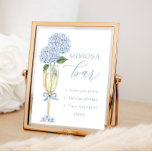 Affiche Blue Hydrangea, Gold Mimosa Bar Douche<br><div class="desc">Modifiez les directions et personnalisez à l'aide du formulaire modèle.</div>