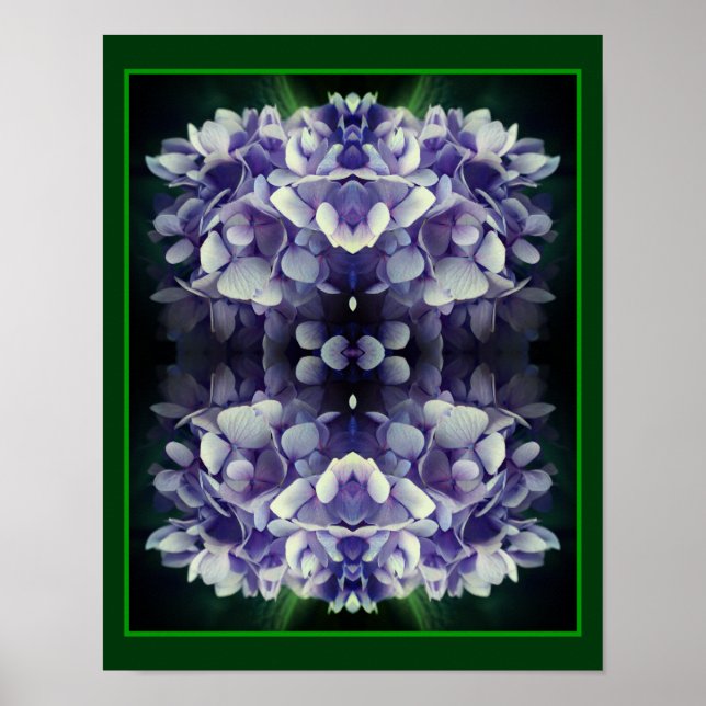 Affiche Blue Hydrangea Petals Gros plan Abstrait (Devant)