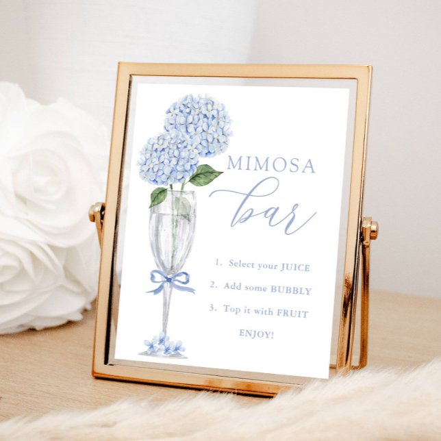 Affiche Blue Hydrangea, Silver Mimosa Bar Douche (Créateur téléchargé)