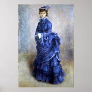 Affiche Blue Lady  Parisienne Renoir Impressionist Paint