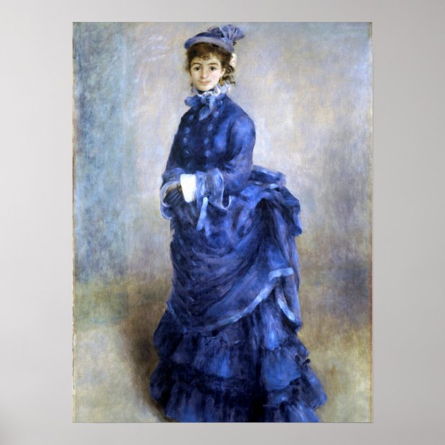 Affiche Blue Lady Parisienne Renoir Impressionniste Peintu (Devant)