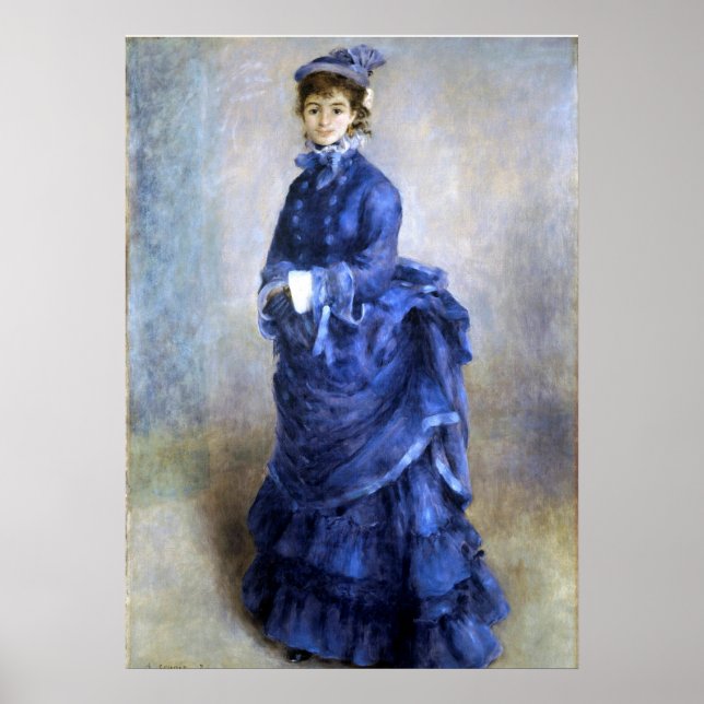 Affiche Blue Lady Parisienne Renoir Impressionniste Peintu (Devant)