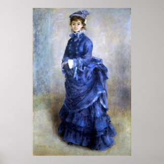 Affiche Blue Lady Parisienne Renoir Impressionniste Peintu