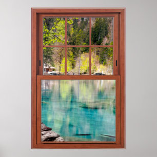 Affiche Blue Lagoon Fake Window Illusion