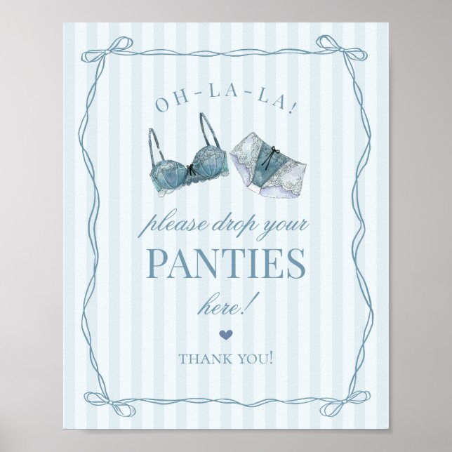 Affiche Blue Lingerie Bachelorette Panties Please Sign (Devant)
