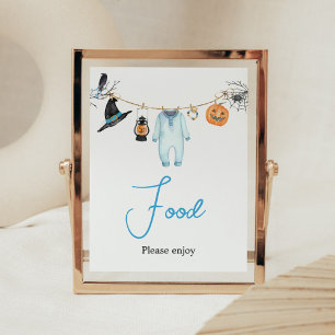 Affiche Blue Little Boo Halloween Baby shower