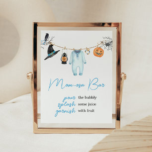 Affiche Blue Little Boo Halloween Baby shower Maman Osa Ba