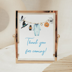 Affiche Blue Little Boo Halloween Merci pour venir