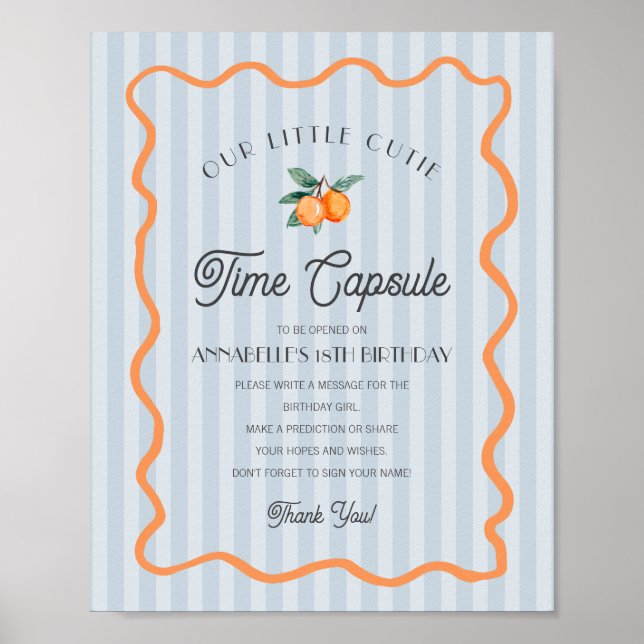 Affiche Blue Little Cutie Citrus Birthday Time Capsule (Devant)