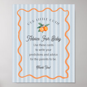 Affiche Blue Little Cutie Citrus Douche Conseils pour bébé