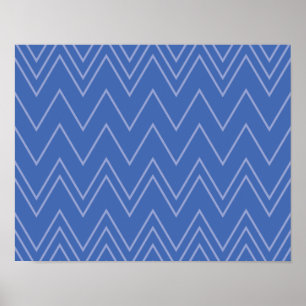 Affiche Blue, moderne, simple, cool, trendy zigzag