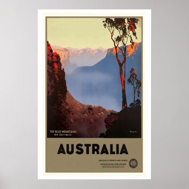 Affiche Blue Mountains New South Wales Australia Vintage (Devant)