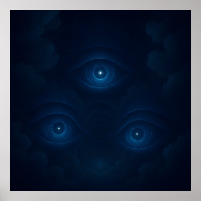 Affiche Blue Mystic Energy Eyes Wall Art (Devant)