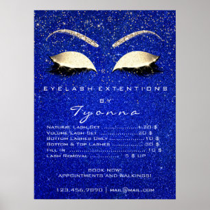 Affiche Blue Navy Gold Maquillage Artiste Lashes Prix