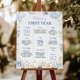 Affiche Blue Ocean Animaux Under the Sea Party Jalon