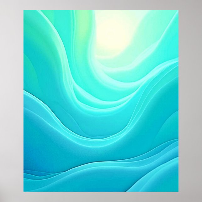 Affiche Blue Ocean Serenity Waves Abstrait Design (Devant)