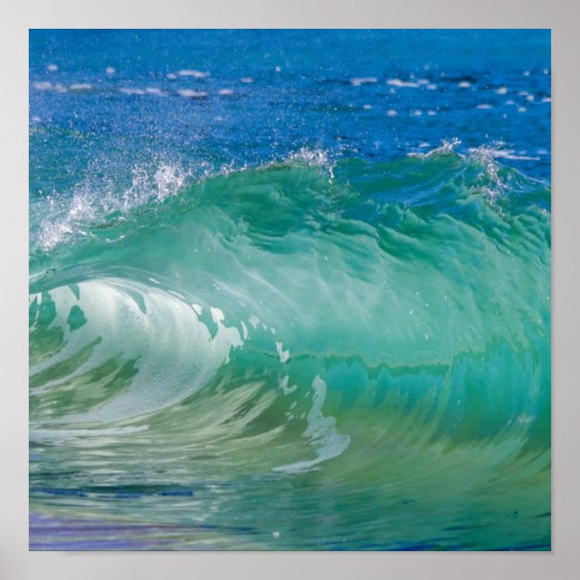 Affiche Blue Ocean Summer Beach Waves (Devant)