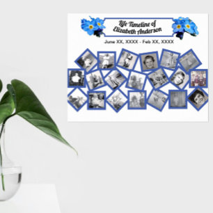 Affiche Blue Ouget Me Nots Timeline Photo Collage