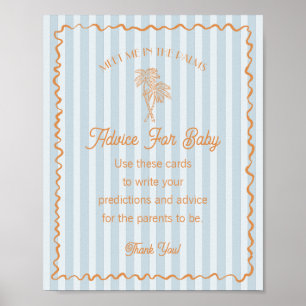 Affiche Blue Palm Springs Pastel Beach Conseil pour bébé