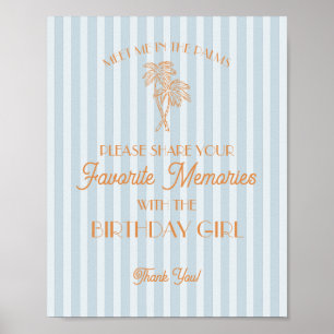 Affiche Blue Palm Springs Souvenirs favoris avec anniversa