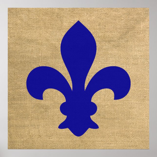 Affiche Blue Parisian Moods Fleur de Lys (Devant)