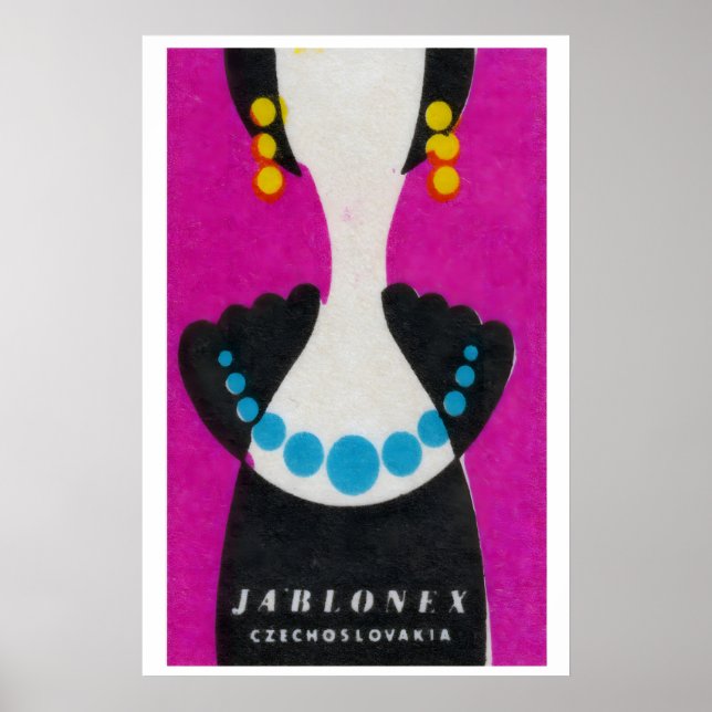 Affiche Blue Pearl Necklace - Matchbox Print - Czech Wall (Devant)
